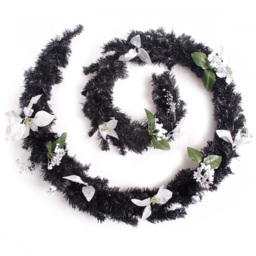Best Artificial Black and Silver Christmas Garland 270cm - Wilko