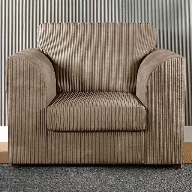 Luxor Single Seater Coffee Jumbo Cord Armchair - Cream - Wilko - image 1