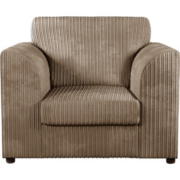 Luxor Single Seater Coffee Jumbo Cord Armchair - Cream - Wilko - thumbnail 3