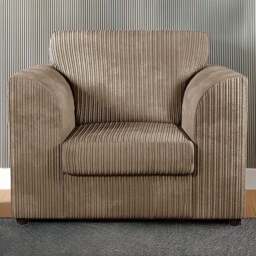 Luxor Single Seater Coffee Jumbo Cord Armchair - Cream - Wilko