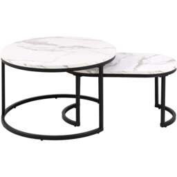 Florence Spiro White Marble Melamine Nest of Tables Set of 2 - Furniture To Go - Wilko - thumbnail 4