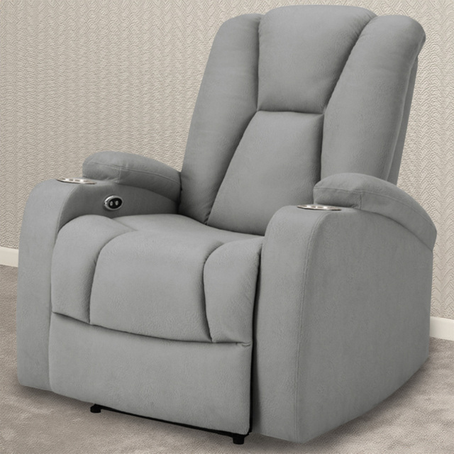 Home Detail Hannah Single Seater Dark Grey Air Leather Electric Recliner Sofa - Wilko - image 1