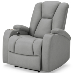 Home Detail Hannah Single Seater Dark Grey Air Leather Electric Recliner Sofa - Wilko - thumbnail 3