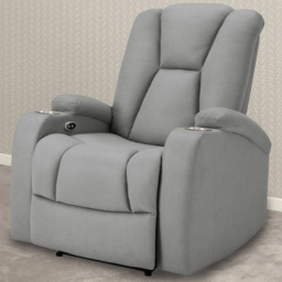 Home Detail Hannah Single Seater Dark Grey Air Leather Electric Recliner Sofa - Wilko - thumbnail 1