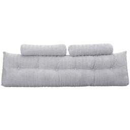 Living and Home Greyish Blue Wedge Headboard Pillow with 2 Backrest Support Cushion 67 x 180cm - Size: 60 x 180 x 20cm - Greyish-Blue - Wilko