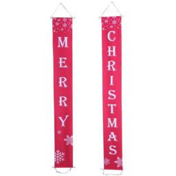 Samuel Alexander Merry Christmas Greeting Fabric Banner 2m - Size: 27 x 45 x 6cm - Red - Wilko - thumbnail 1