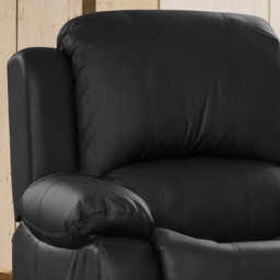 Glendale Single Seater Black Bonded Leather Manual Recliner Sofa - Artemis Home - Wilko - thumbnail 3