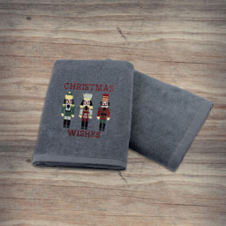 Noel Square Nutcracker Grey Hand Towel 2 Pack - Size: 66 x 41 x 1cm - Wilko - thumbnail 6
