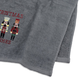 Noel Square Nutcracker Grey Hand Towel 2 Pack - Size: 66 x 41 x 1cm - Wilko - thumbnail 5