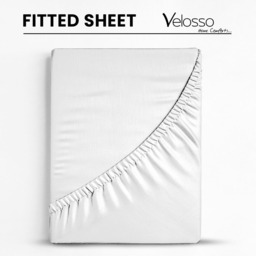 Velosso Microfibre King Size White Fitted Sheet - Wilko - thumbnail 4