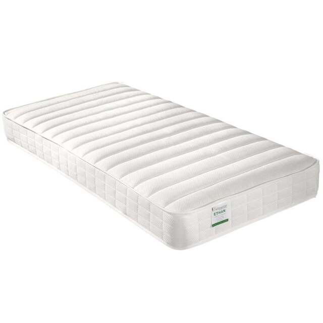 Ethan Small Double Quilted Low Profile Coil Sprung Mattress - White - Bedmaster - Wilko - image 1