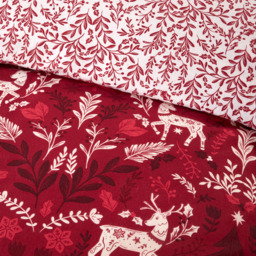Folklore Stag Duvet Set - Red and White/Superking - Size: Super King - Wilko - thumbnail 3