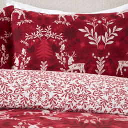 Folklore Stag Duvet Set - Red and White/Superking - Size: Super King - Wilko - thumbnail 4
