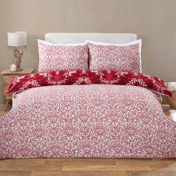 Folklore Stag Duvet Set - Red and White/Superking - Size: Super King - Wilko - thumbnail 6