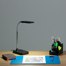 ValueLights Polaris Gloss Black Desk Table Lamp - Size: 54 x 10 x 16cm - Wilko - thumbnail 3