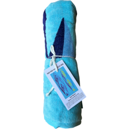 Eco Tex Recycled Cotton Blue Surfboard Beach Towel - Size: 180 x 95cm - Wilko - thumbnail 3
