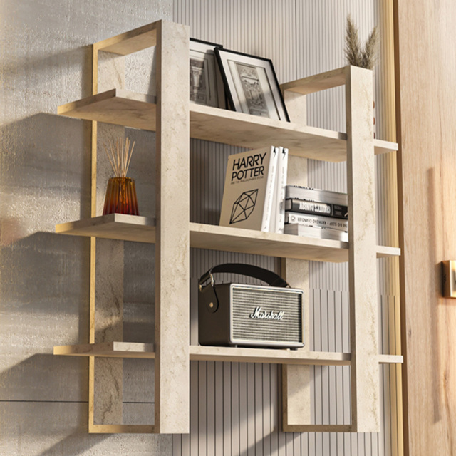 Decorotika Suno 3 Shelf Traverter Wall Mounted Display Unit - Size: 90 x 90 x 25.6cm - Cream - Wilko - image 1