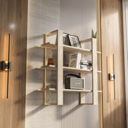 Decorotika Suno 3 Shelf Traverter Wall Mounted Display Unit - Size: 90 x 90 x 25.6cm - Cream - Wilko - thumbnail 5