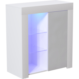 Vida Designs Azura Single Door White and Grey Sideboard with LED - Size: 35 x 75 x 83cm - Wilko - thumbnail 3
