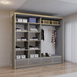 Sliding Wardrobes 4U 2 Sliding Door Grey Modern High Gloss Mirrored Wardrobe 203cm - Size: 2 Door - Wilko - thumbnail 5