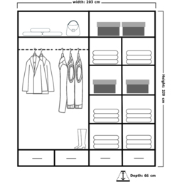 Sliding Wardrobes 4U 2 Sliding Door Grey Modern High Gloss Mirrored Wardrobe 203cm - Size: 2 Door - Wilko - thumbnail 6