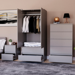 VIDA DESIGNS Denver Grey 3 Piece Bedroom Furniture Set - Wilko - thumbnail 6