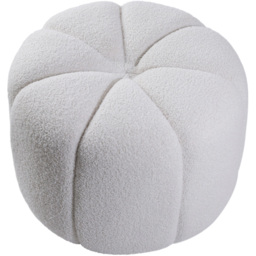 Living and Home White Round Teddy Fabric Footstool - Wilko - thumbnail 3
