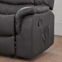 Almeira 3 Seater Grey Bonded Leather Recliner Sofa - Artemis Home - Wilko - thumbnail 3