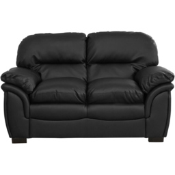 Leverton 2 Seater Black Bonded Leather Sofa - Artemis Home - Wilko - thumbnail 3