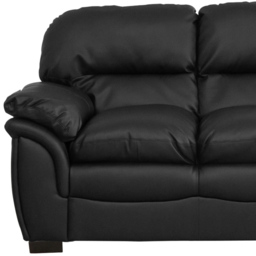 Leverton 2 Seater Black Bonded Leather Sofa - Artemis Home - Wilko - thumbnail 4