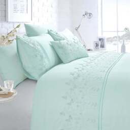 Rapport Home Papillon Boudoir Duck Egg Cushion - Size: 30 x 50cm - Blue - Wilko - thumbnail 1