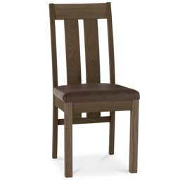 Bentley Designs Turin Set of 2 Dark Oak Old West Vintage Slatted Back Chair - Size: 98 x 47 x 58cm - Brown - Wilko - thumbnail 3