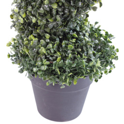 Leaf Artificial Boxwood Spiral Tower Topiary Tree with Metal Top 2 Pack 120cm - Size: 120 x 30 x 30cm - Green - Wilko - thumbnail 3