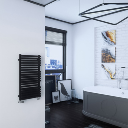 Terma Quadrus Bold 1811BTU Metallic Black Heated Towel Rail 870 x 450mm - Size: 87 x 45 x 12.2cm - Wilko - thumbnail 5