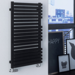 Terma Quadrus Bold 1811BTU Metallic Black Heated Towel Rail 870 x 450mm - Size: 87 x 45 x 12.2cm - Wilko - thumbnail 3