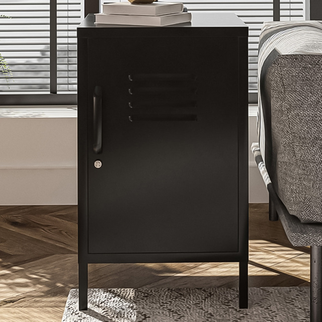 Dorel Mission District Black Metal Locker End Table - Size: 69 x 38 x 40cm - Wilko - image 1