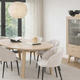 Florence A Line White Oak Round Dining Table Extension Leaf - Furniture To Go - Wilko - thumbnail 3