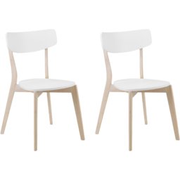 Julian Bowen Casa Set of 2 White and Oak Dining Chairs - White/Oak - Wilko - thumbnail 3