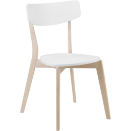 Julian Bowen Casa Set of 2 White and Oak Dining Chairs - White/Oak - Wilko - thumbnail 4