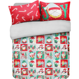 Velosso King Size Multicolour Gonks Advent Duvet Set - Wilko - thumbnail 3