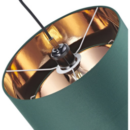 Happy Homewares Forest Green Cotton Shiny Copper Inner Double Tier Pendant Shade - Size: 18 x 25 x 25cm - Wilko - thumbnail 7