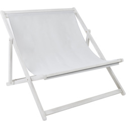 Charles Bentley Eucalyptus Washed Wood Double Deck Chair - Size: 2 Seater - White - Wilko - thumbnail 3