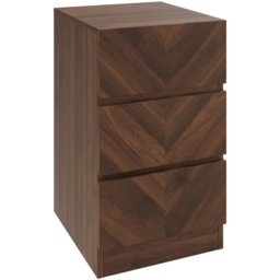 GFW Catania 3 Drawer Royal Walnut Wooden Bedside Table - Brown - Wilko - thumbnail 4