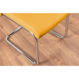 Furniturebox Lucia Fontant 6 Seater Dining Set Grey Gloss Mustard Yellow and Chrome - Wilko - thumbnail 7
