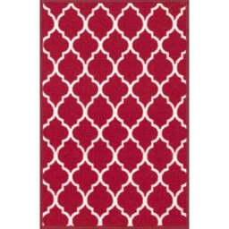 Desire Rugs Havana Red Trellis Anti Slip Door Mat 60 x 40cm - Size: 40 x 60cm - Wilko - thumbnail 1