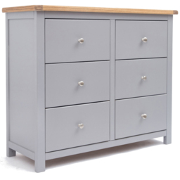 Cabinet Bits Mirano 6 Drawer Grey Chrome Knob Chest of Drawers - Wilko - thumbnail 4
