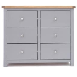Cabinet Bits Mirano 6 Drawer Grey Chrome Knob Chest of Drawers - Wilko - thumbnail 3