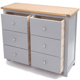 Cabinet Bits Mirano 6 Drawer Grey Chrome Knob Chest of Drawers - Wilko - thumbnail 6