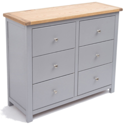 Cabinet Bits Mirano 6 Drawer Grey Chrome Knob Chest of Drawers - Wilko - thumbnail 5