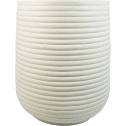 Leaf Mikos White Ridged Composite Planter 46 x 40cm - Size: 46 x 40 x 40cm - Wilko - thumbnail 1